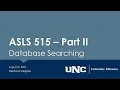 ASLS 515 - Part II Databases