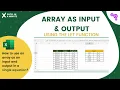 ARRAY AS INPUTS AND OUTPUT USING THE LET FUNCTION BY EXCEL IN A MINUTE