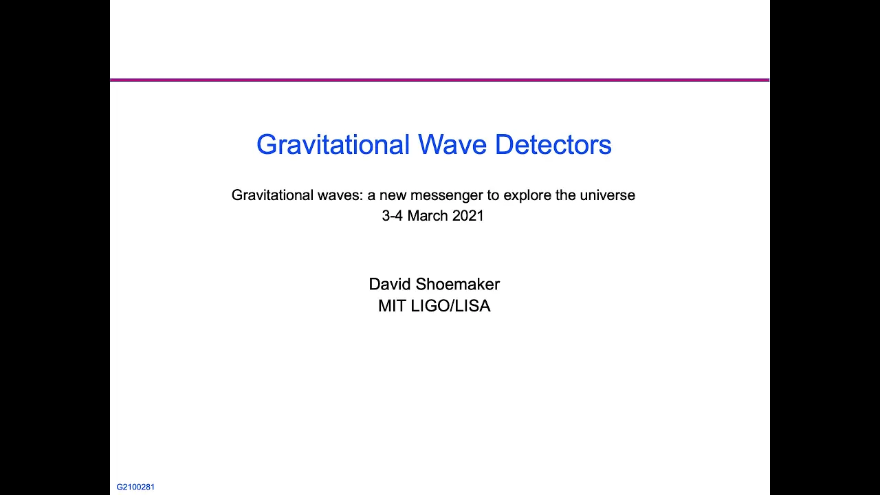 Gravitational Wave Detectors - Part 1