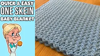 QUICK EASY CROCHET ONE SKEIN BABY BLANKET MakeitPremier One Row Repeat 