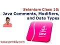 Selenium 10 Java Comments Modifiers and Data Types