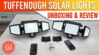 Tuffenough Solar Outdoor Security Lights 2500LM 210 LED with Remote Control UNBOXING REVIEW