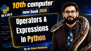 Operators and expressions in python in hindi urdu 10th class computer new book 2026