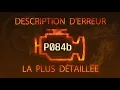 P084b Description d erreur la plus detaillee