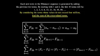 Project Euler Problem 2 Sum of even terms in Fibonacci sequences less than four million
