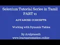 Selenium Tutorial Series Part 21 Working with Dynamic Tables Tamil
