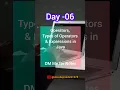 Data Type of Expressions Operators