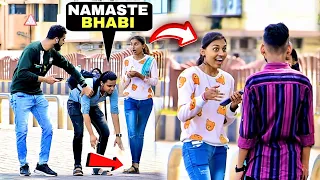 bhabi ji namaste prank on cute girls part 2 prakash peswani prank