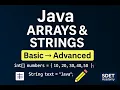 Java Arrays Strings Basic to Advanced with Examples Java Tutorial 2025