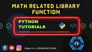 Math Related Library Function In Python Python Programming For Beginners Coding Solutions