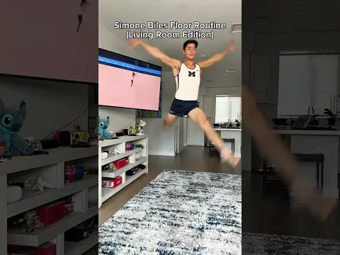 The commentators said “try this at home” #gymnast #gymnastics #simonebiles #olympics Simone Biles