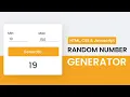 Random Number Between A Given Range HTML CSS Javascript