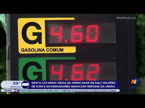 Santa Catarina deixa de arrecadar R$ 326,7 milhões de ICMS e governadores negociam repasse da União