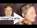Transformation to a short grey Pixie haircut