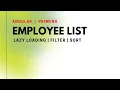 Employee List - Lazy Loading Pagination Filter Sorting