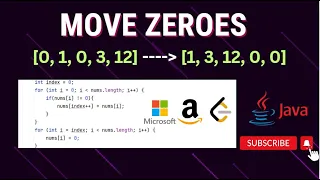 Frequently Asked Java Program 4 - Move Zeroes Leetcode 283 Java Solution