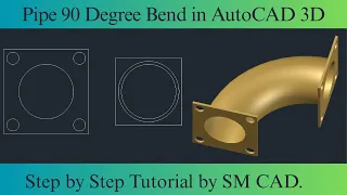 Mechanical Object Pipe 90D Bend in AutoCAD 3D #3d #tutorial
