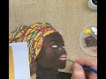 Vidéo, peinture en direct du sac en jute Africaine BAMAKO