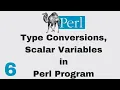 Perl Script Basic Tutorial 6 Scalar Variable