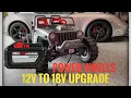 Best easy how to modify Power Wheels Jeep Hurricane 12 Volt to 18V conversion Power Upgrade Review