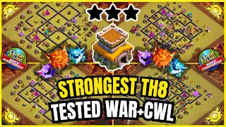 Impossible to 3 TH8 War Base New Design NEW META TH8 BASES Anti 3 Star WAR FARMING Bases