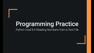 Python Practice Programming Module 8-4 Reading Numbers from a Text File