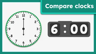 Telling Time Comparing Digital and Analog Clocks
