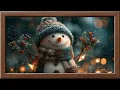 Christmas Snowman Art Framed Screensaver Art for Your TV 4K
