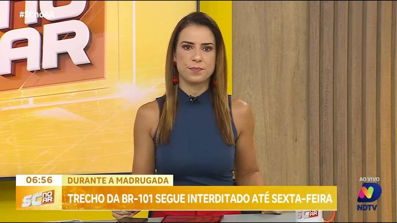 Interdição noturna na BR-101 em Navegantes: saiba os detalhes e desvios