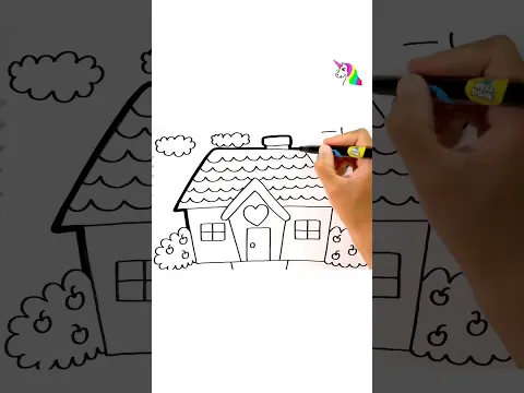 House Drawing for kid #art #coloring #coloring #drawing