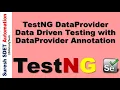 TestNG DataProvider Annotation Data Driven Testing with TestNG Data Provider SDET Selenium