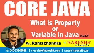 What is Property or Variable in Java Part 2 Core Java Tutorial Mr Ramachandra
