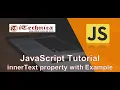 23 JavaScript Tutorial innerText Property in DOM with Example