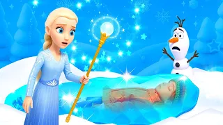 A boneca Elsa esqueceu o feitiço e congelou a Anna! ✨ Vamos brincar na neve com as bonecas Frozen! 💕