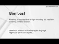 Bombast Meaning