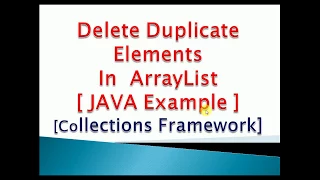 How to Delete Duplicate elements in ArrayList in JAVA Program Code