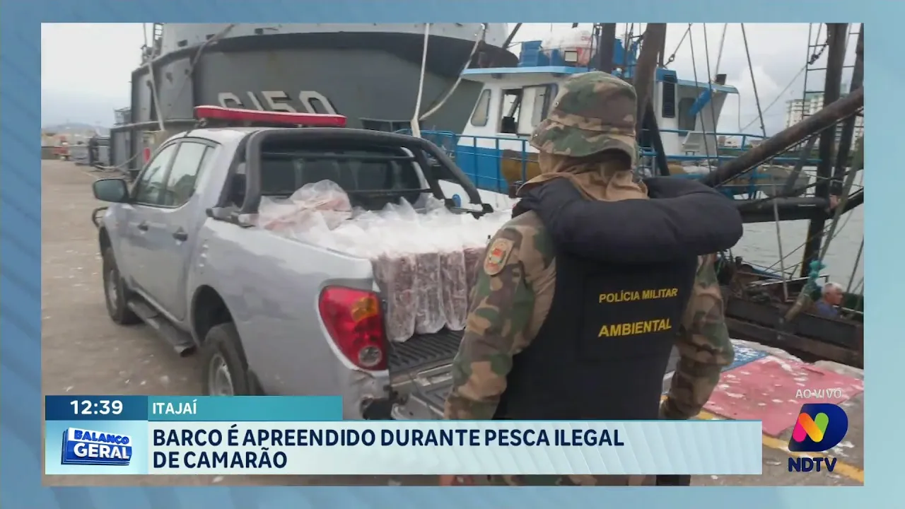 Barco de pesca interceptado em Itajaí durante defeso, giro de ocorrências da região