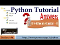 Python Tutorial for Beginners Python Quiz-1 Answers