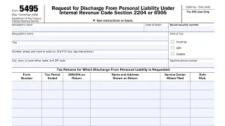 IRS Form 5495 Walkthrough Request for Discharge From Personal Liability