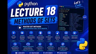 Python Tutorial for Beginners Lecture 18 Methods of Set