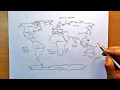 how to draw world map easily step by step world map drawing how to draw world map for upsc