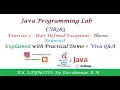 Java Lab Ex 7 User Defined Exception Throw CS8383 RK Keynotes RK