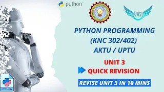 Python Programming Unit 3 Quick Revision KNC AKTU Unique AppSites