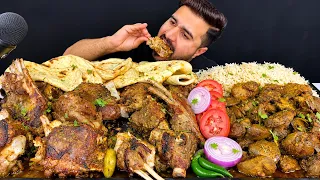 ASMR; EATING SPICY RAOSTED MUTTON WITH TANDOORI NAAN CHICKEN LIVER GIZZARD CURRY WITH RICE   MUKBANG