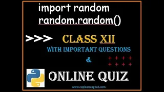 Random module in Python CBSE Class 12 Computer Science Generate random numbers in python