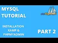 Installation XAMP phpMyadmin MYSQL PART 2