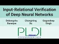 PLDI24 Input-Relational Verification of Deep Neural Networks