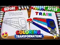 WOW Train Coloring Transformation Before After Magic