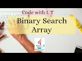 Binary Search in Array using JAVA Eclipse Java Program Search Element in an Array