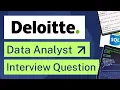Data Analyst Interview Question SQL Interview Question Deloitte BIG4